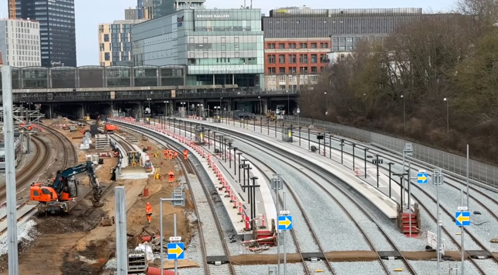 Aarhus station som gøres klar til elektrificering