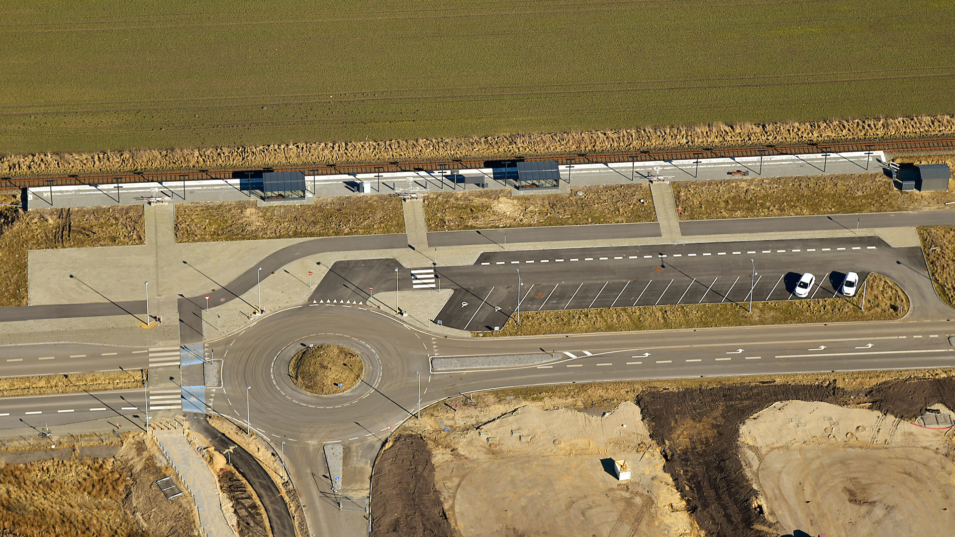 Gødstrup Station fra luften Gødstrup Station fra luften