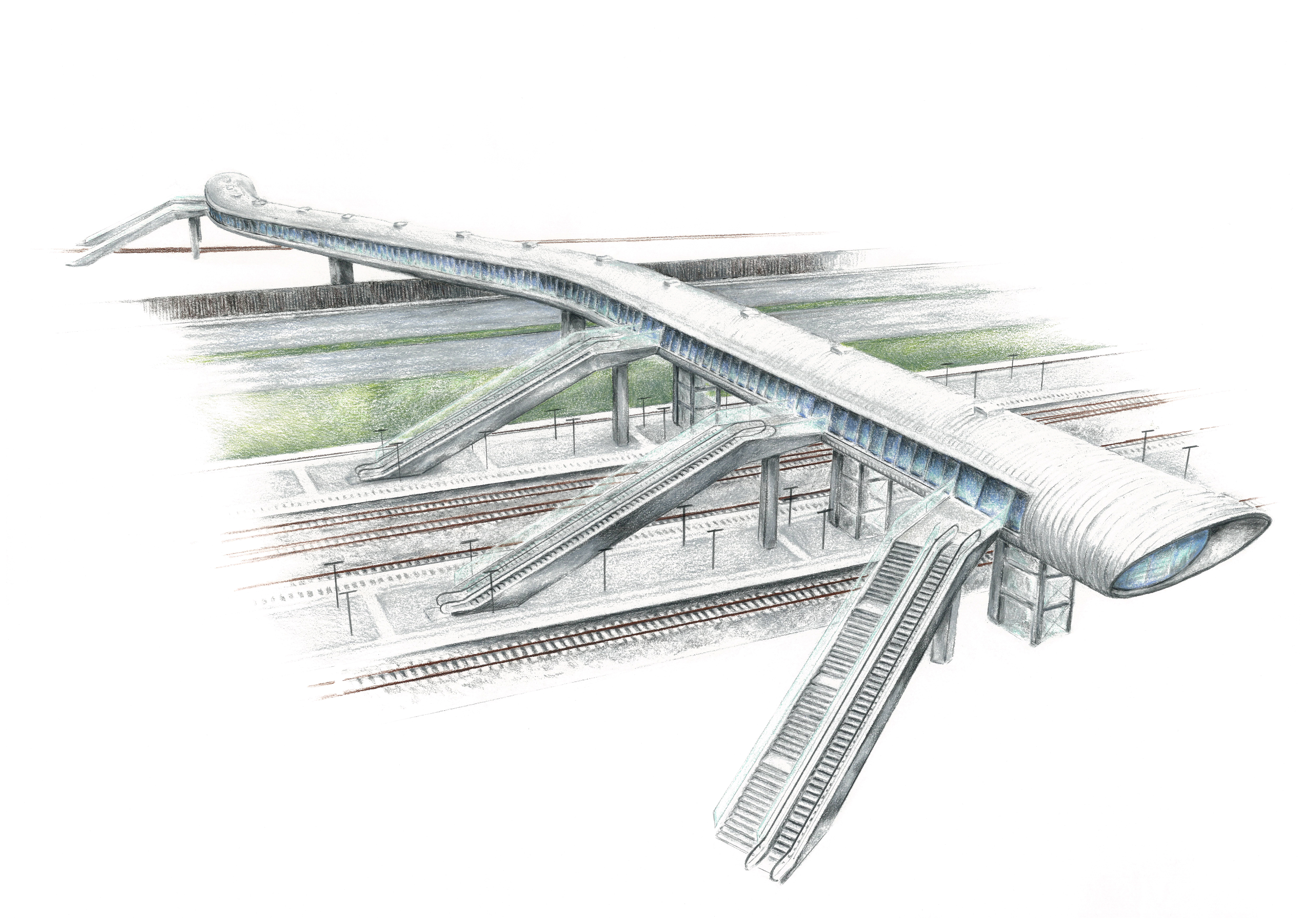 Tegning af Køge Nord Station