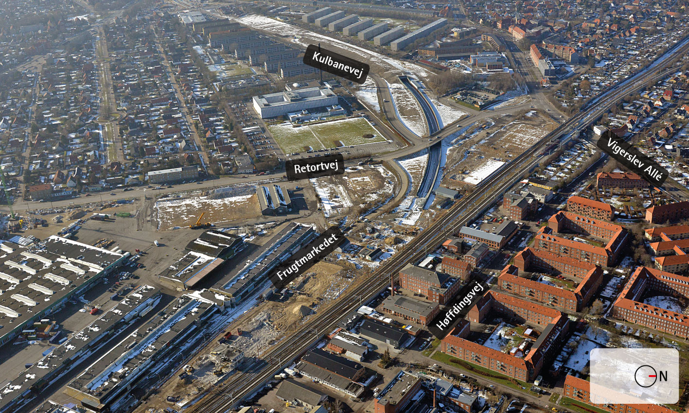 Luftfoto Niveaufri udfletning i Valby februar 2017 Luftfoto af Niveaufri udfletning i Valby