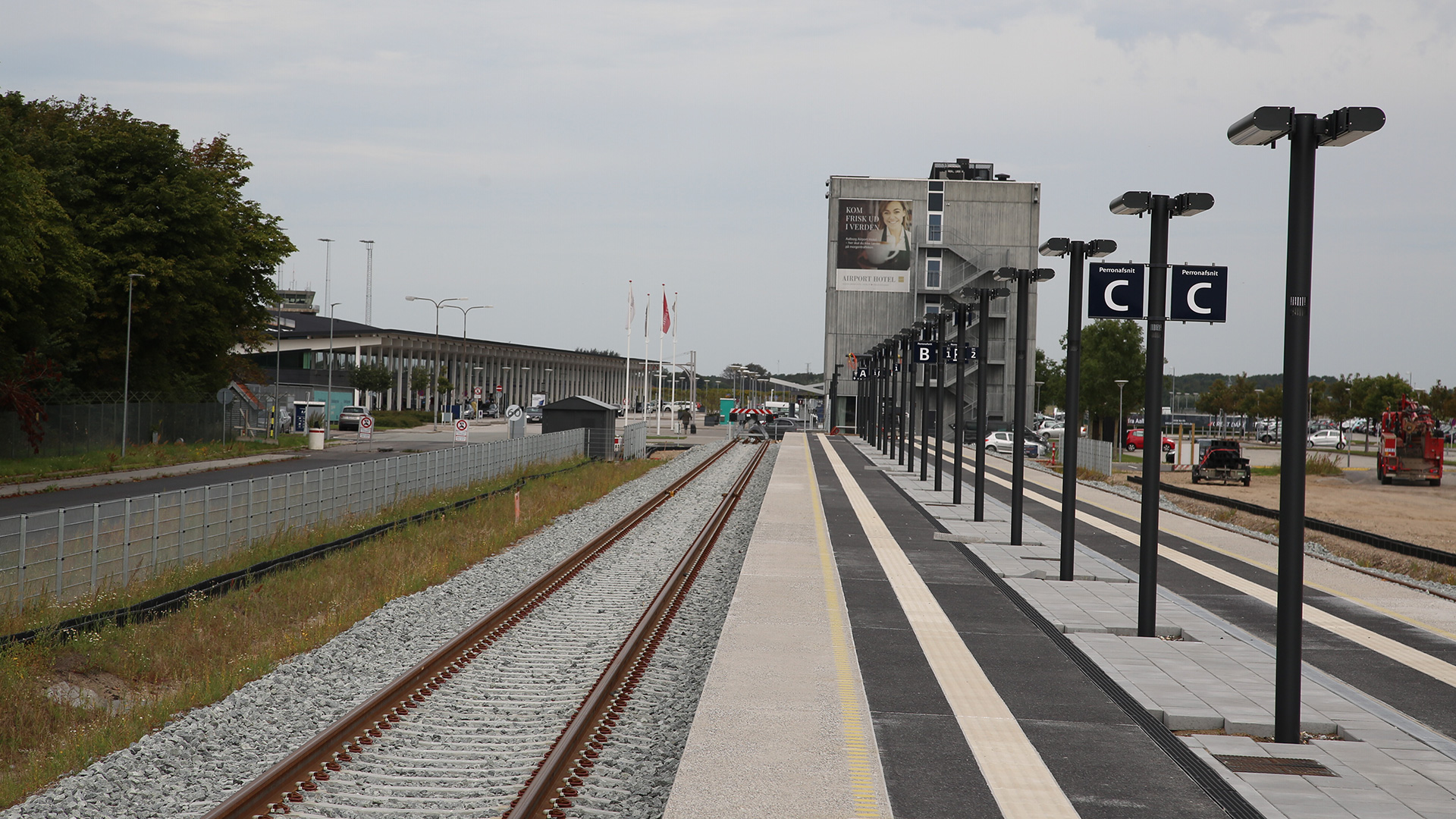 Perron ved Aalborg Lufthavn.