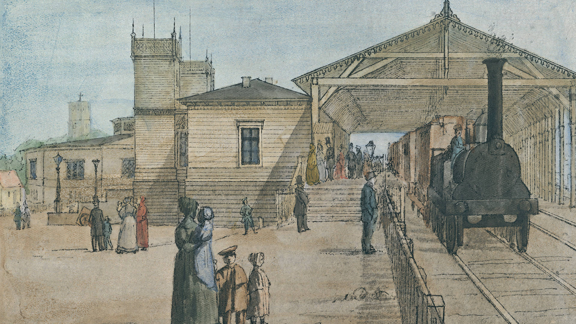 Københavns første hovedbanegård med perron (1849)