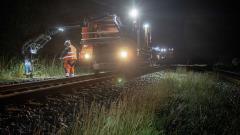 Prøvesugning forud for elektrificering af jernbanen.