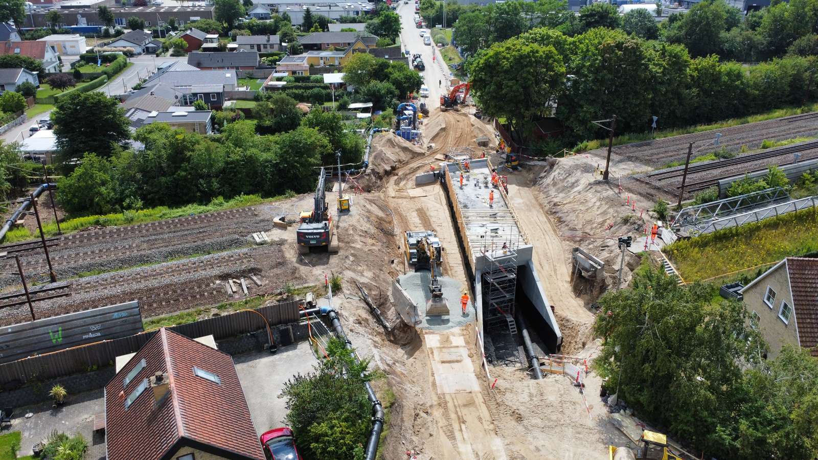Ombygning af tunnel set ovenfra